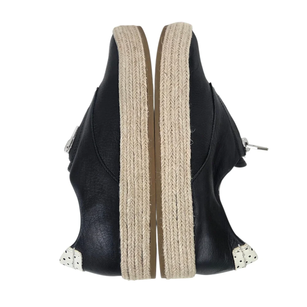 Dolce Vita Leather Espadrille Sneakers Zipper NEW Womens 10 Black